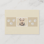 Walisische Terrier-Malerei - Niedliche Original Hu Visitenkarte (Rückseite)