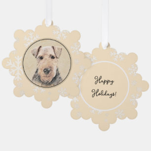 Walisische Terrier-Malerei - Süße originelle Hunde Ornament Karte