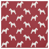Walisische Terrier-Silhouetten Hunde Rot und Weiß Stoff (Muster)