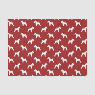 Walisische Terrier Silhouetten Muster Rot Seidenpapier