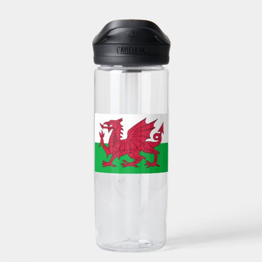 Walisische Wappen, Drachenflagge, Wales Trinkflasche (Rückseite)