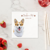 Walisischer Corgi Dog Personalisierte Getränke Serviette (Beispiel)