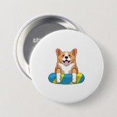 Walisischer Corgi im Schwimmen mit Brett Button (Vorne & Hinten)