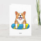 Walisischer Corgi im Schwimmen mit Brett Karte (Rückseite)