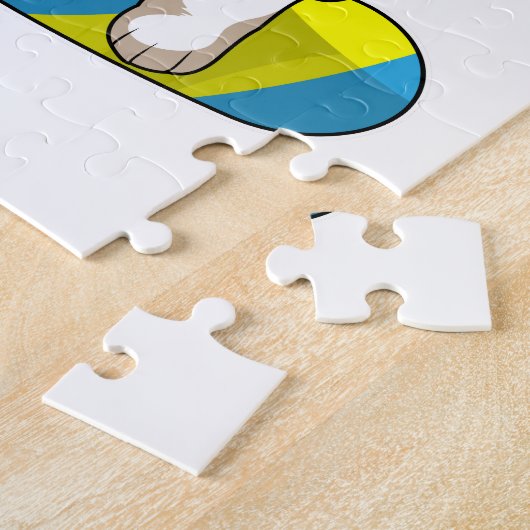 Walisischer Corgi im Schwimmen mit Brett Puzzle (Seite)