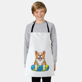 Walisischer Corgi im Schwimmen mit Brett Schürze (Getragen)