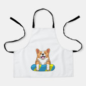 Walisischer Corgi im Schwimmen mit Brett Schürze (Vorderseite)