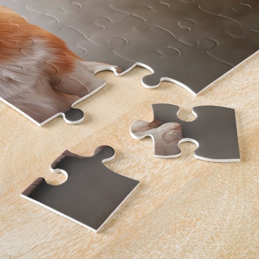 Walisischer Corgi in rotem Hut des Weihnachtsmanns Puzzle (Seite)