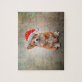 Walisischer Corgi in rotem Hut des Weihnachtsmanns Puzzle (Vertikal)