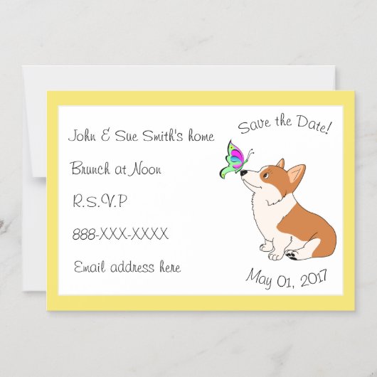 Walisischer Corgi Magneteinladung (Vorderseite)