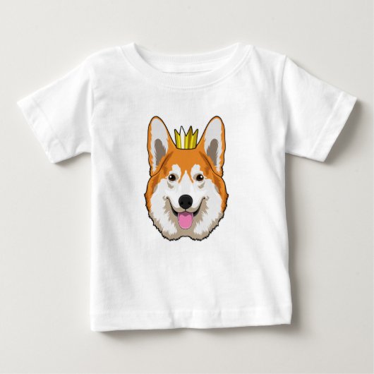 Walisischer Corgi mit Krone Baby T-shirt (Vorderseite)
