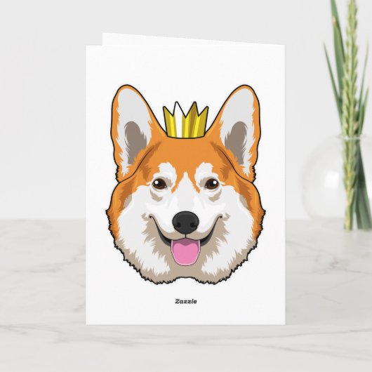 Walisischer Corgi mit Krone Karte (Rückseite)