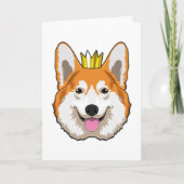 Walisischer Corgi mit Krone Karte (Vorderseite)