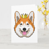 Walisischer Corgi mit Krone Karte (Gelbe Blume)