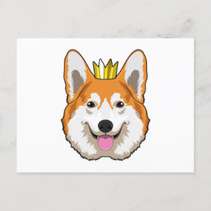 Walisischer Corgi mit Krone Postkarte