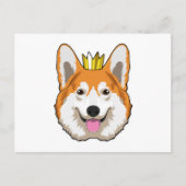 Walisischer Corgi mit Krone Postkarte (Vorderseite)