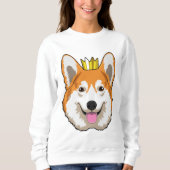 Walisischer Corgi mit Krone Sweatshirt (Vorderseite)
