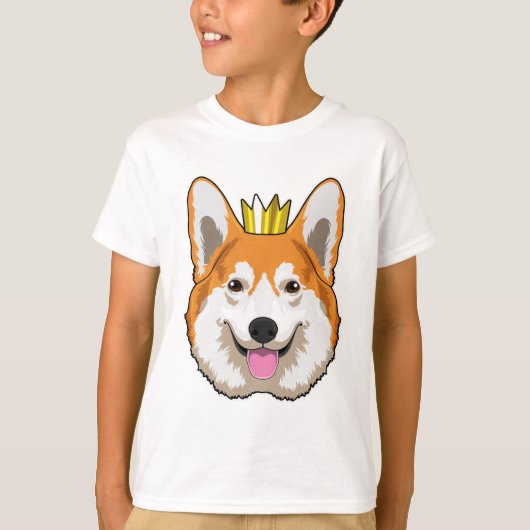 Walisischer Corgi mit Krone T-Shirt (Vorderseite)