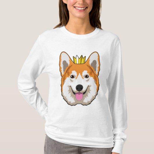 Walisischer Corgi mit Krone T-Shirt (Vorderseite)