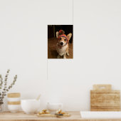 Walisischer Corgi Pembroke trägt einen handgekocht Poster (Küche)