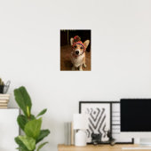 Walisischer Corgi Pembroke trägt einen handgekocht Poster (Heimbüro)