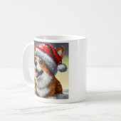 Walisischer Corgi, Weihnachtsmann, Weihnachtskaffe Kaffeetasse (Vorderseite Links)