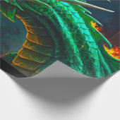 Walisischer Drache heizt englisches Schloss Geschenkpapier (Ecke)