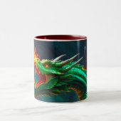 Walisischer Drache heizt englisches Schloss Zweifarbige Tasse (Mittel)