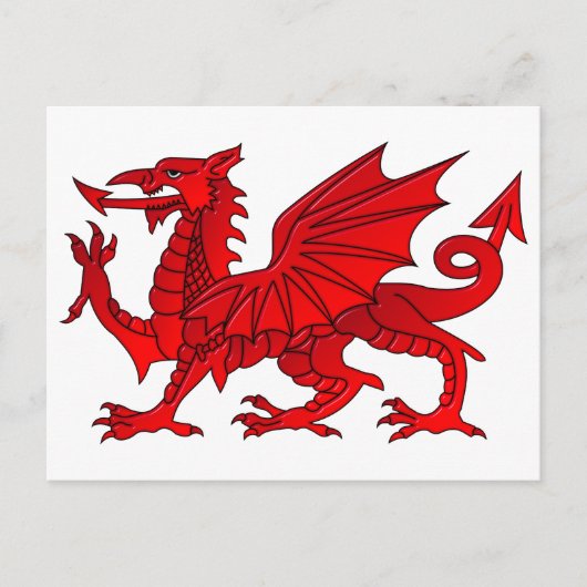 Walisischer Drache mit Bevel-Effekt Postkarte (Vorderseite)