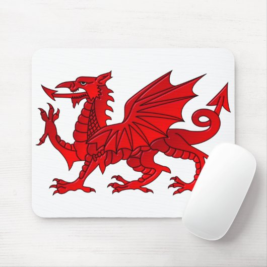 Walisischer Drache mit Kegeleffekt Mousepad (Mit Mouse)
