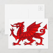 Walisischer Drache mit Kegeleffekt Postkarte (Vorne/Hinten)