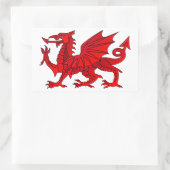 Walisischer Drache mit Kegeleffekt Rechteckiger Aufkleber (Tasche)
