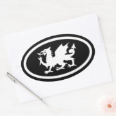 Walisischer Drache Ovaler Aufkleber (Umschlag)