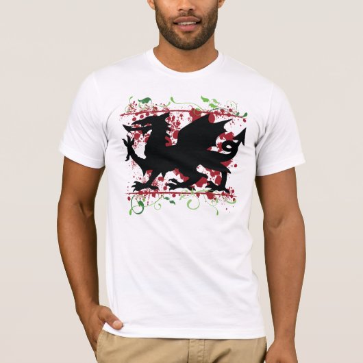 Walisischer Dragon Men-Bella-Leinwand-T - Shirt (Vorderseite)