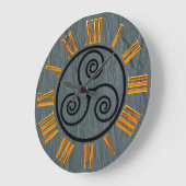 Walisischer Schiefereffekt, keltisch, Imitate Gold Große Wanduhr (Winkel)