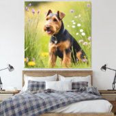 Walisischer Terrier in Wildblume Wiese Leinwanddruck (Insitu (Schlafzimmer))