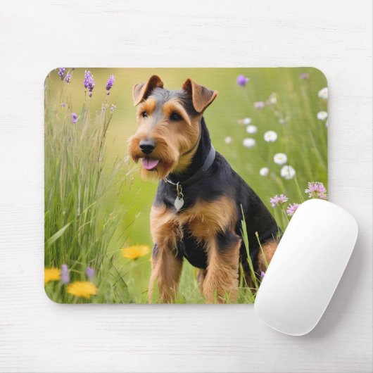 Walisischer Terrier in Wildblume Wiese Mousepad (Mit Mouse)
