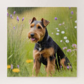 Walisischer Terrier in Wildblume Wiese Puzzle (Vertikal)