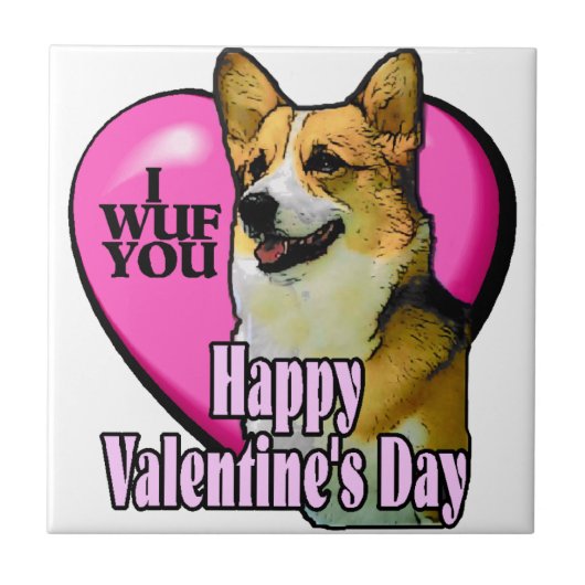 Walisischer Valentinstag Fliese (Vorderseite)