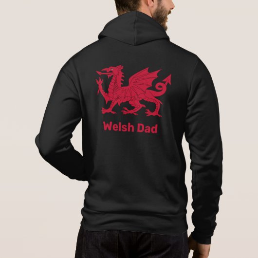 Walisischer Vater, Roter Drache & Wales, Flagge / Hoodie (Rückseite)