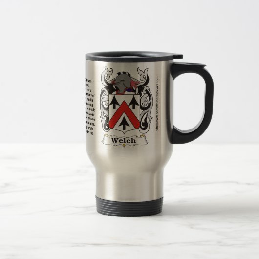 Walisisches Familien-Wappen auf einer Reise-Tasse Reisebecher (Rechts)