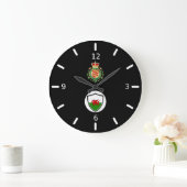 walisisches Flaggenemblem Große Wanduhr (Zuhause)