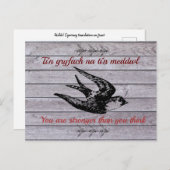 walisisches Sprichwort der Förderung Postkarte (Vorne/Hinten)