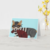 Walisiser Corgi Leckerli Dieb Einbrecher Karte (Gelbe Blume)
