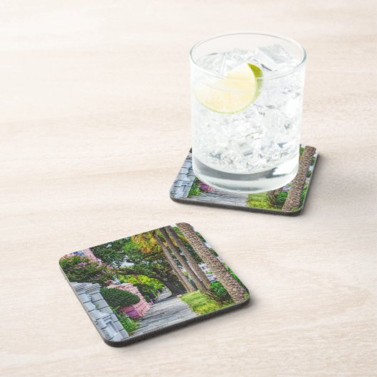 Walk Along Rainbow Row Getränkeuntersetzer (Rechte Seite)