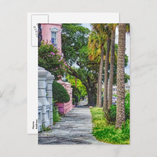 Walk Along Rainbow Row Postkarte (Vorne/Hinten)