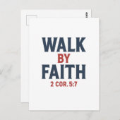 Walk by Faith 2 Cor 5:7 Bible Verse Postcard Postkarte (Vorne/Hinten)