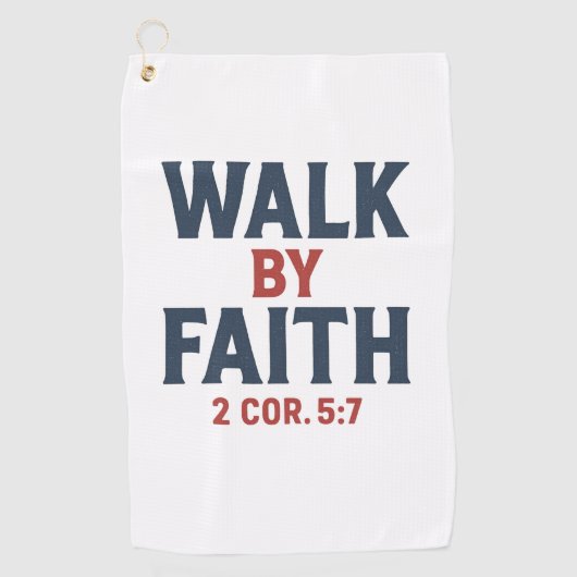 Walk by Faith 2 Cor 5:7  Golfhandtuch (Vorderseite)