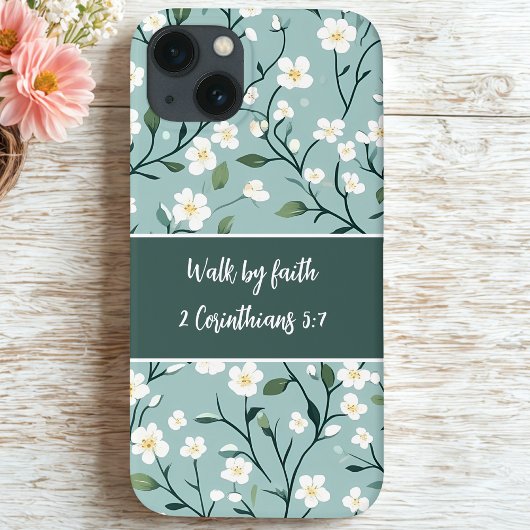 Walk by Faith Bible Verse Floral Case-Mate iPhone Hülle