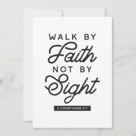"Walk by Faith" Bible Verse Typografie Design Feiertagskarte
